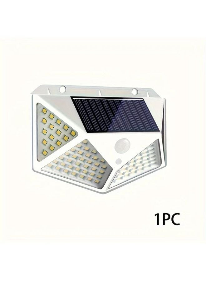 White Solar Wall Light With PIR Motion Sensor IP65 Waterproof Outdoor Garden - Image 1