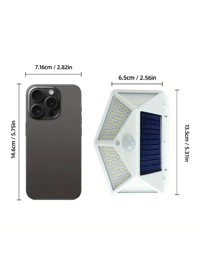 White Solar Wall Light With PIR Motion Sensor IP65 Waterproof Outdoor Garden - Image 4