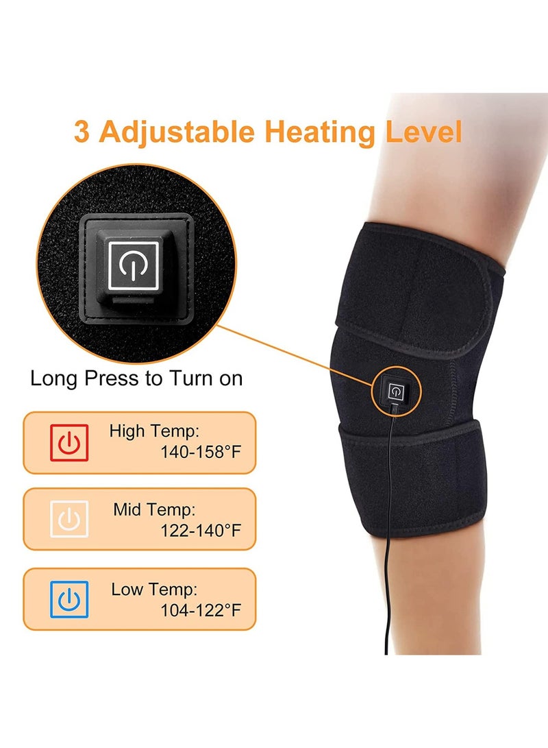 DubaiGallery Heating Knee Pads Knee Brace Support Pads Thermal Heat Therapy Wrap Hot Compress Knee Massager for Cramps Arthritis Pain Relief - Image 3
