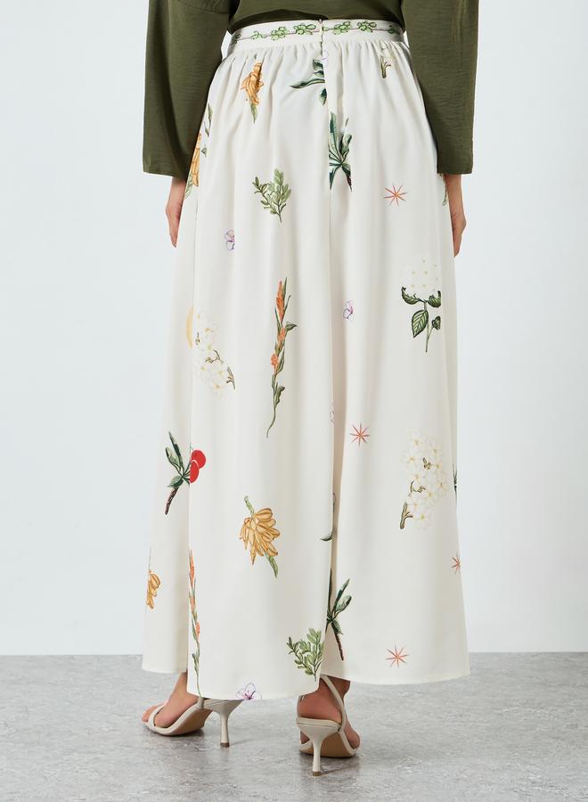 Take Two Women Floral Print A-Line Maxi Skirt - Image 4