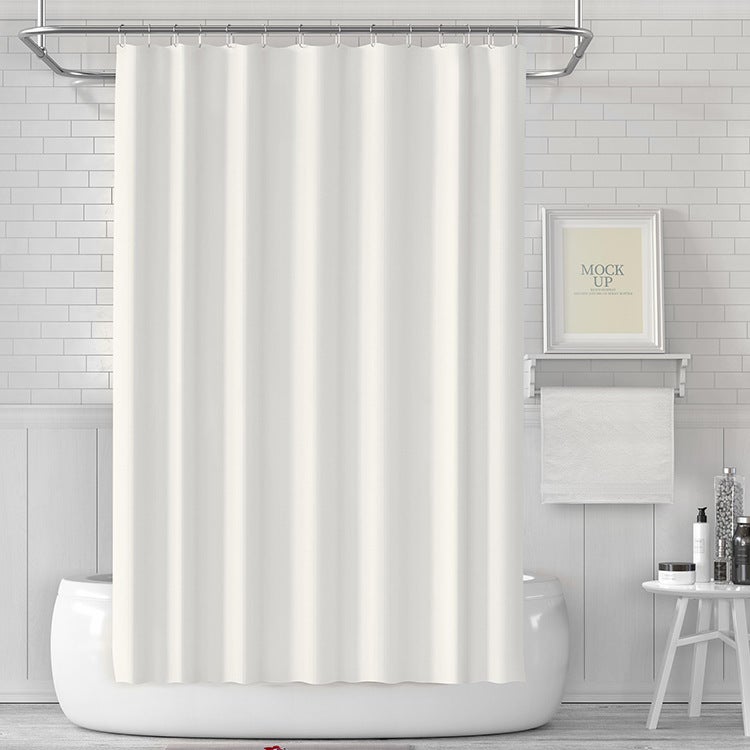 Semi-Transparent Thick Peva Shower Curtain White/steel buttonhole + magnet 
