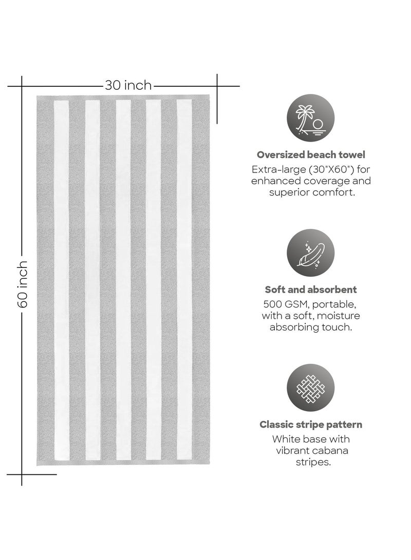 Bliss Casa 76×160 cm Large Beach Towel – Rich Cotton, Soft, Quick-Dry, Absorbent & Sand-Resistant. Ideal oversized towel for beach, pool, travel & outdoor use - Image 2
