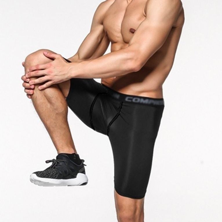 Tight Sports Fitness Pants Men'S Swimming Trunks Anti-Exposure Boxer Anti-Embarrassment Men'S And Women'S High-Elastic Three-Point Leggings - Image 4