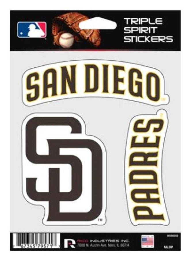 Rico MSS6202 Padres Triple Spirit Stickers, Multi, 5.75" x 6.25"