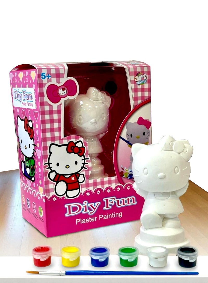 هالو كيتي دمية هيلو كيتي المصنوعة من السيراميك مع ألوان وفرشاة