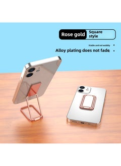 Folding Back Stick Double Ring Ring Mobile Phone Bracket Telescopic Buckle Horizontal And Vertical Adjustment Bracket Back Clip Spot Wholesale-Color:B4 Back Sticker Bracket [rose Gold]