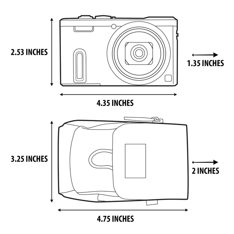 USA Gear Point Shoot Camera Case Compatible with Nikon Coolpix, Canon Powershot Elph 180, Canon G7 X Mark iii, and more - Small Digital Camera Case with Shoulder Strap, Belt Loop, Pocket for SD Card - Image 3