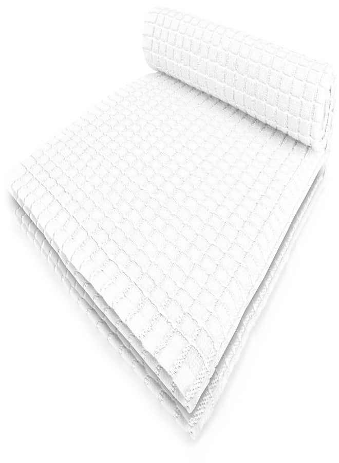 Fecido Classic Kitchen Dish Towels with Hanging Loop - Heavy Duty Absorbent Dish Clothes - European Made 100% Cotton Tea Towels - Set of Two, White - Image 1