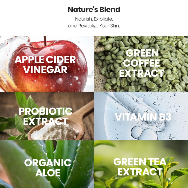 AppleBiotic Apple Cider Vinegar Restorative Night Cream - Overnight Firming, Smoothing Cream with African Green Coffee, Green Tea, Chamomile & Probiotic Extracts for Dry, Oily, Sensitive Skin, Men & Women - Image 4