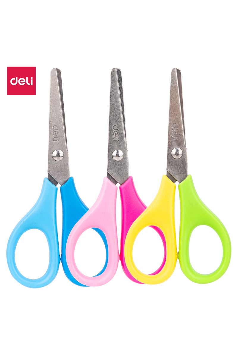 Deli ED60100 School Scissors, 115mm, Assorted Colours – For School & Kids’ Crafts - Image 1