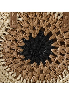 KUYING New Minimalist Circular Single Shoulder Grass Woven Bag Woven Bag  - Image 2