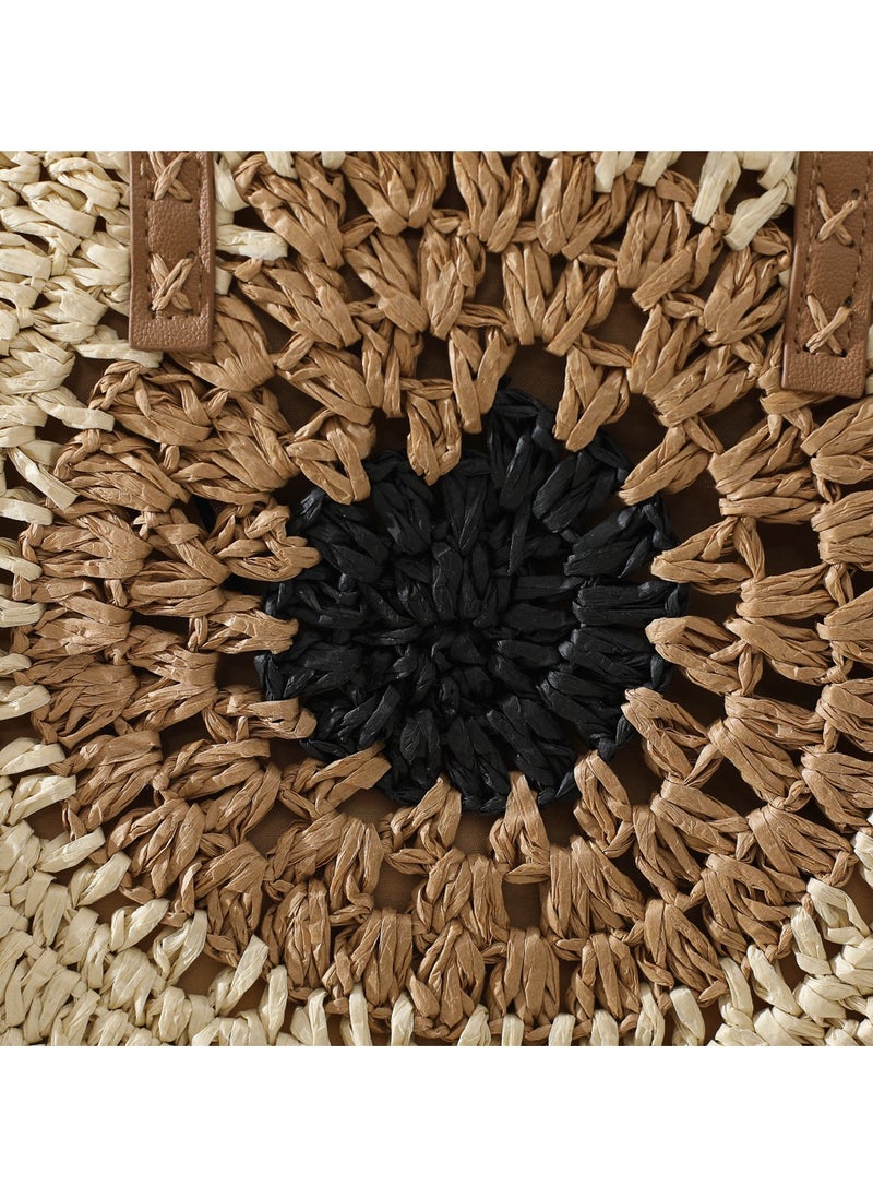 KUYING New Minimalist Circular Single Shoulder Grass Woven Bag Woven Bag  - Image 2