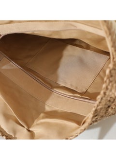 KUYING New Minimalist Circular Single Shoulder Grass Woven Bag Woven Bag  - Image 3