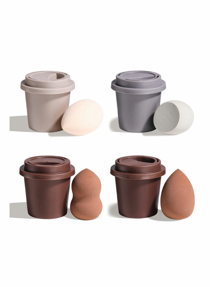 Zikra 4-Pieces Makeup Sponge Set Makeup Sponge Set, Foundation Blending Beauty Sponge, Beauty Blender For Face Makeup, Cream, and Powder, Multi-colored Makeup Sponges - Image 1