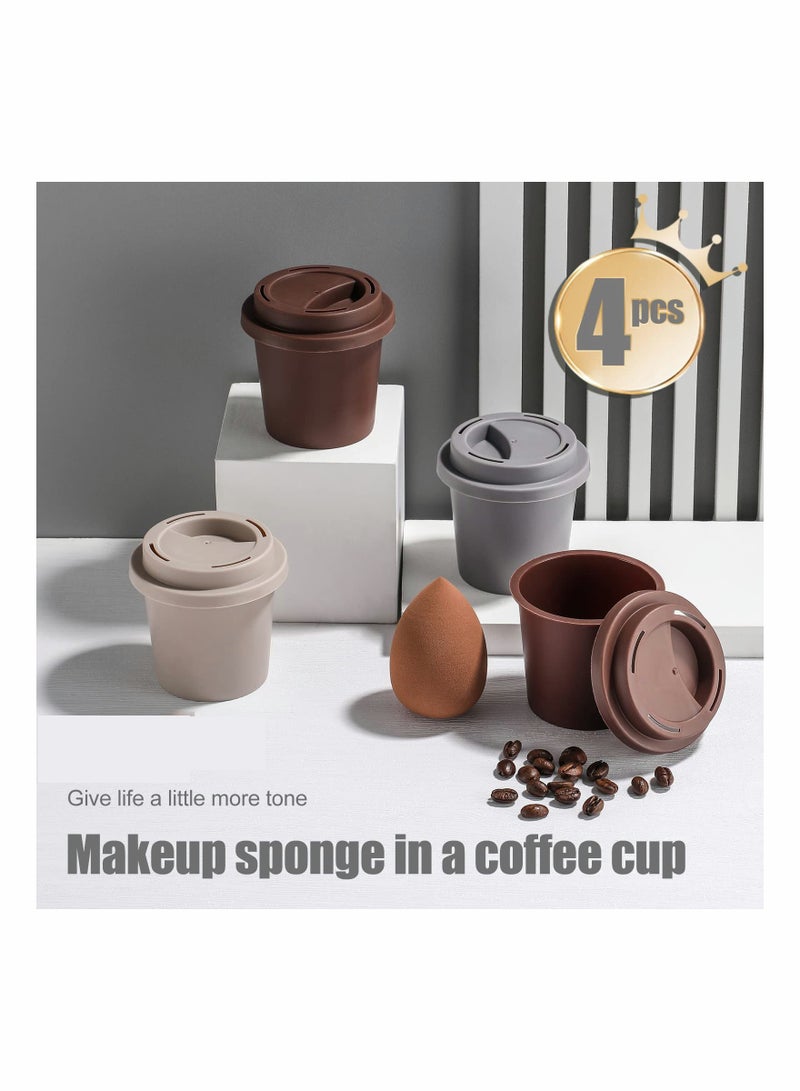 Zikra 4-Pieces Makeup Sponge Set Makeup Sponge Set, Foundation Blending Beauty Sponge, Beauty Blender For Face Makeup, Cream, and Powder, Multi-colored Makeup Sponges - Image 4