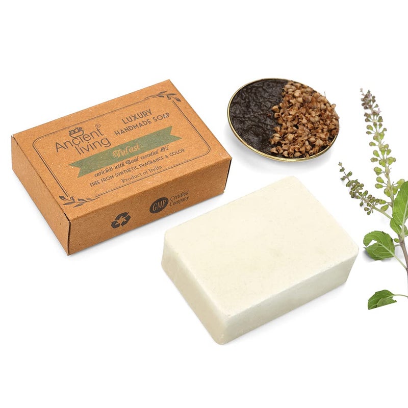 Ancient Living Tulasi Soap Set of 4 100 gms Men Women Deep Cleansing For all skin Types - Image 3