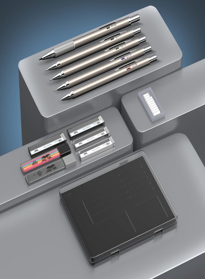 Mr. Pen- Metal Mechanical Pencil Set with Lead and Eraser Refills, 5 Sizes, 0.3, 0.5, 0.7, 0.9, 2mm, Drafting, Sketching, Architecture, Drawing Metal Mechanical Pencils - Image 3
