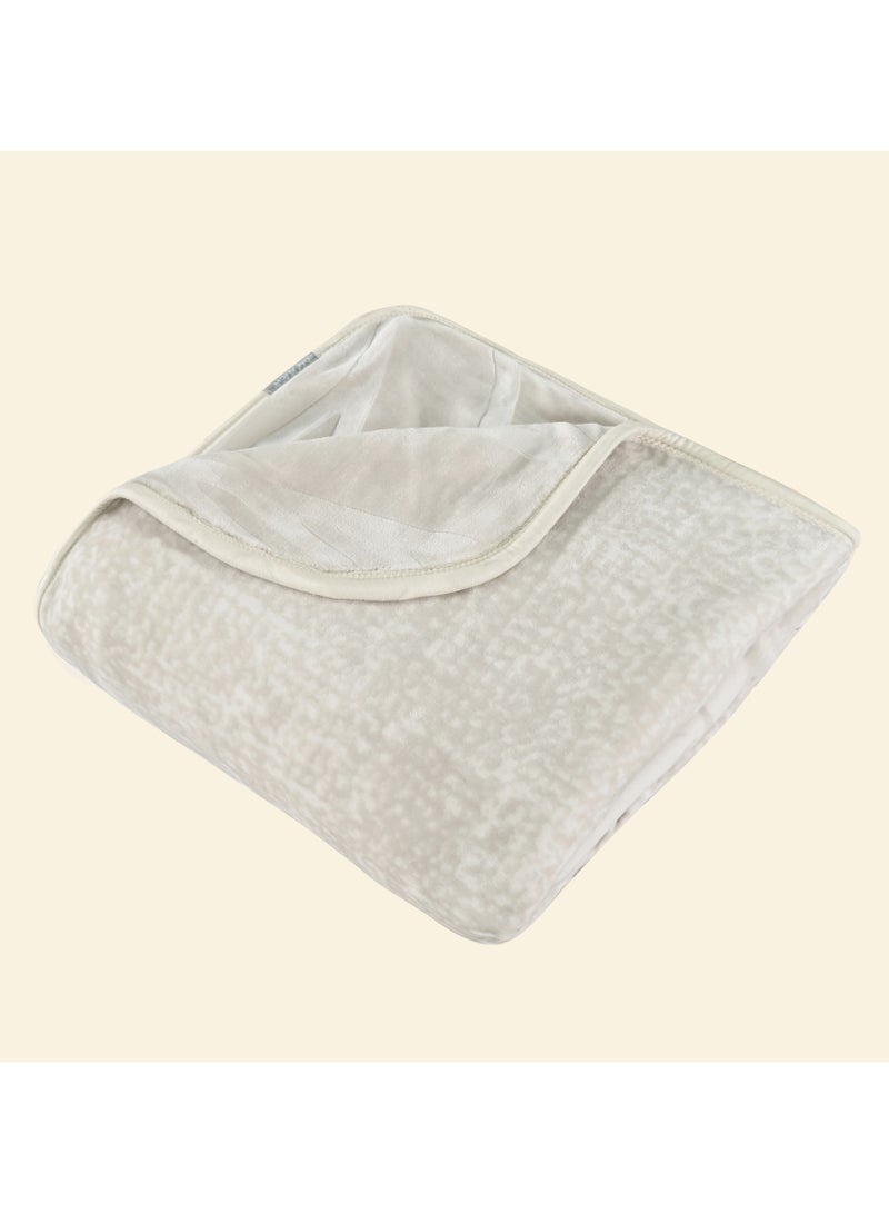 MORANO بطانية مورانو السحابية 220 × 240 سم قابلة للعكس 2 طبقة من البوليستر الفاخر، مع واجهة مطبوعة معقدة وظهر بارز، بطانية دافئة ناعمة مثقلة للمنزل والراحة - Image 1