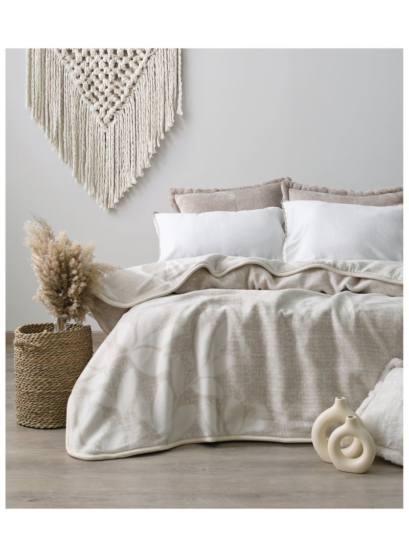 MORANO بطانية مورانو السحابية 220 × 240 سم قابلة للعكس 2 طبقة من البوليستر الفاخر، مع واجهة مطبوعة معقدة وظهر بارز، بطانية دافئة ناعمة مثقلة للمنزل والراحة - Image 2