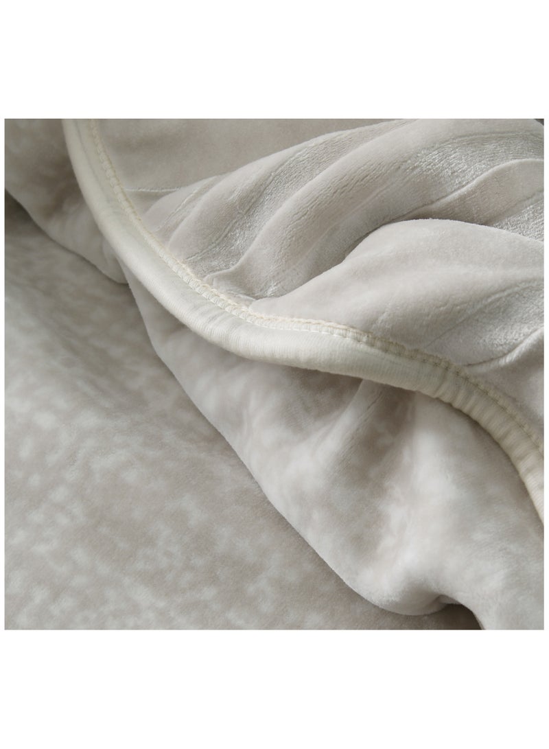 MORANO بطانية مورانو السحابية 220 × 240 سم قابلة للعكس 2 طبقة من البوليستر الفاخر، مع واجهة مطبوعة معقدة وظهر بارز، بطانية دافئة ناعمة مثقلة للمنزل والراحة - Image 3