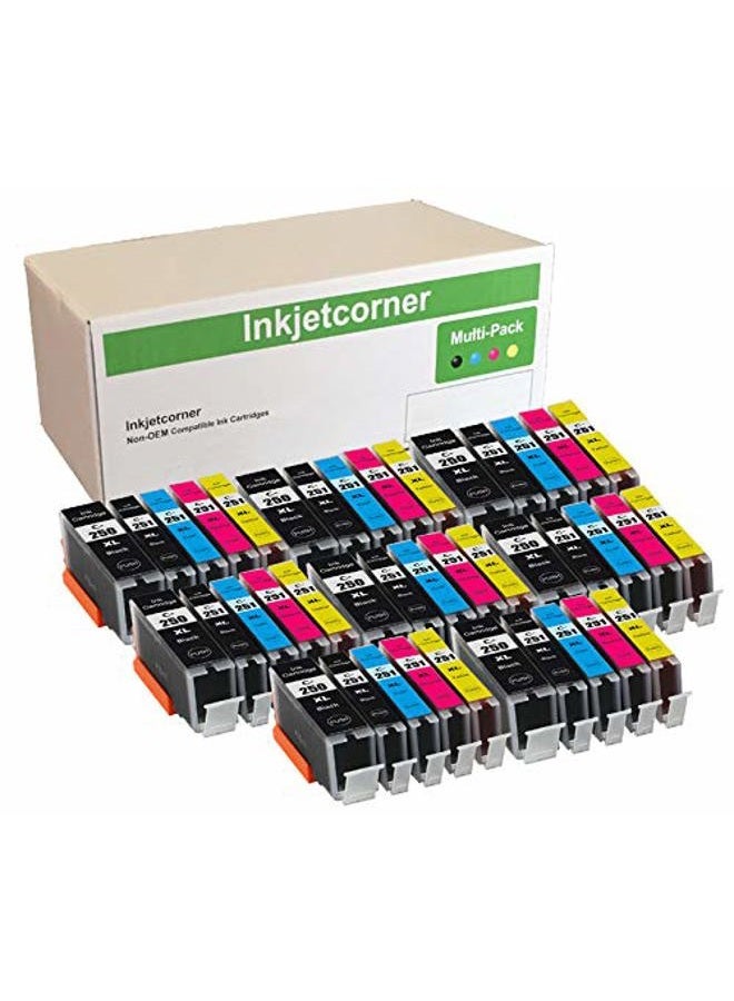 40 Pack Compatible Ink with updated chipset replacement for 250/251 (PGI-250BK CLI-251BK CLI-251C CLI-251M CLI-251Y) MG5520 MG5522 MG6620 MG5622 MG5620 MX920 MX922 iX6820