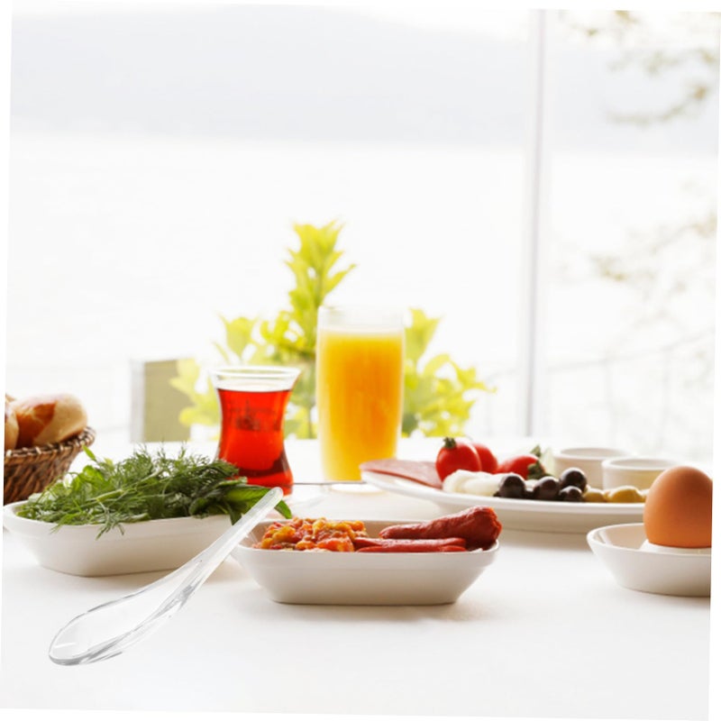 Heat Resistant Transparent Glass Soup Spoon for Kitchen Household Restaurant Use - Image 3