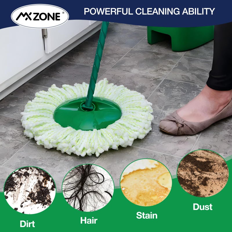MXZONE 3 Pack Mop Head Replacement for Libman Tornado, Spin Mop Replacement Head ðŽðð‹ð˜ Compatible with Libman, Easy to Replace, Machine Washable, Green and White (NOT for Old Version) - Image 4