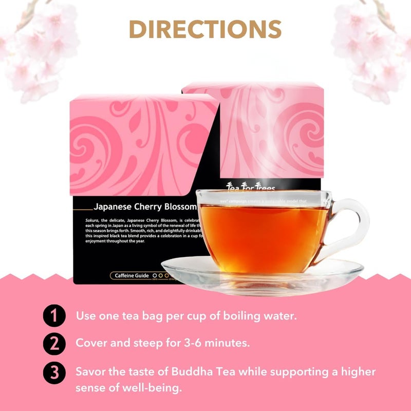 BUDDHA TEAS شاي زهرة الكرز اليابانية العضوية من بودا تي - 18 كيس شاي خالي من التبييض - Image 4