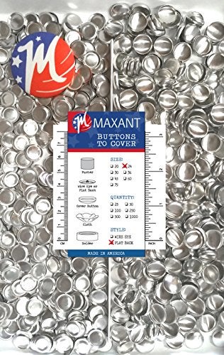 M MAXANT 100 Cover Buttons by Maxant - Made in The USA - #24 (5/8") with Flat Backs, Ideal for Crafting. Includes Tool. - Image 2