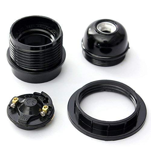 Mufasa E-27 Holders (Regular Screw Type) Black, with Ring, Lamp Shade Holder (Pack of 12) - Image 5