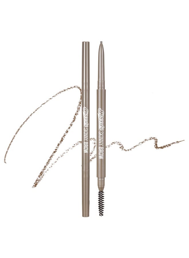 PERIPERA Speedy Skinny Brow 09 Taupe Brown,1.5mm Precise Eyebrow Pencil, Dual-Sided Fine Tip Shades, Define Fills Brow Make up, K Beauty, Korean Make-up - Image 1