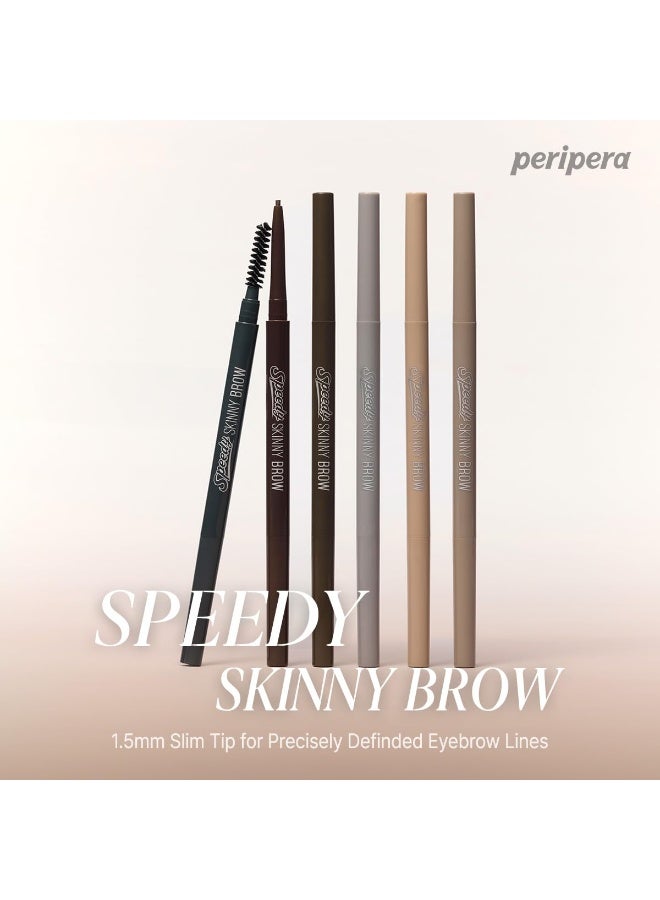PERIPERA Speedy Skinny Brow 09 Taupe Brown,1.5mm Precise Eyebrow Pencil, Dual-Sided Fine Tip Shades, Define Fills Brow Make up, K Beauty, Korean Make-up - Image 2