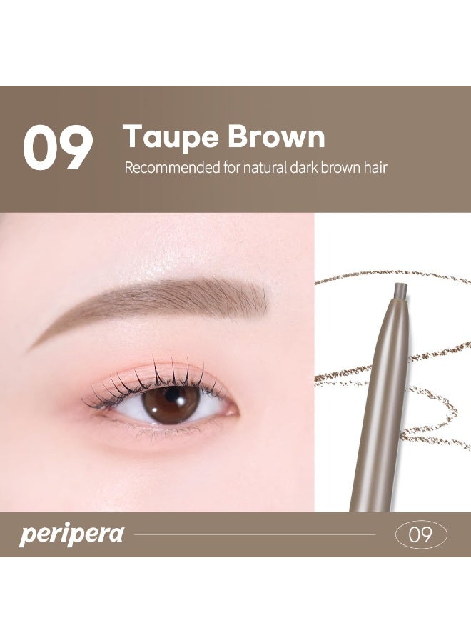 PERIPERA Speedy Skinny Brow 09 Taupe Brown,1.5mm Precise Eyebrow Pencil, Dual-Sided Fine Tip Shades, Define Fills Brow Make up, K Beauty, Korean Make-up - Image 5