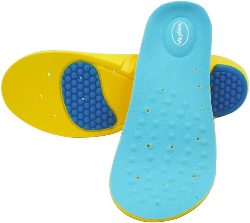 Happystep Memory Foam Sport Gel Shoe Insoles, Heel Cushioning and Shock Absorption (Size M: Men 6-8 or Women 7.5-9.5)