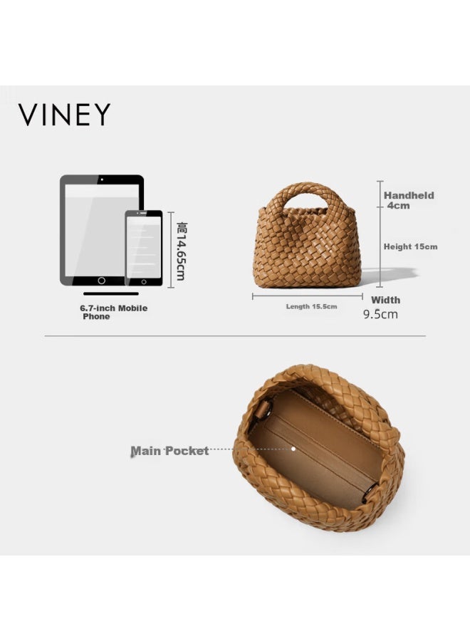 Viney Woven Bag Women's Fashion Crossbody Basket Bag Handbag Birthday Gift High-end Feeling For Girlfriend Wife - Image 3