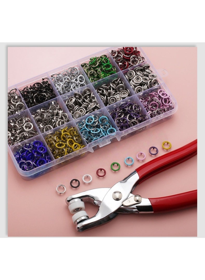 200-Sets Snap Fastener Kit Metal Snaps Buttons Set with Fastener Pliers Press Tool Kit Perfect for DIY Crafts Clothes Hats and Sewing - Image 2