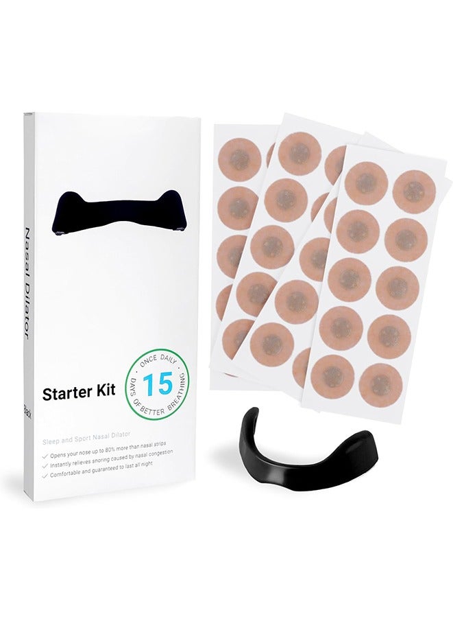 Intake Breathing Nasal, Nasal Strips Starter Kit, Reduce Snoring, Snoring Solution, Skin Safe Nasal Strips, Waterproof Sticker, Magnetic Nose Strips for Breathing, Skin Safe Anti Snoring Devices - Image 1