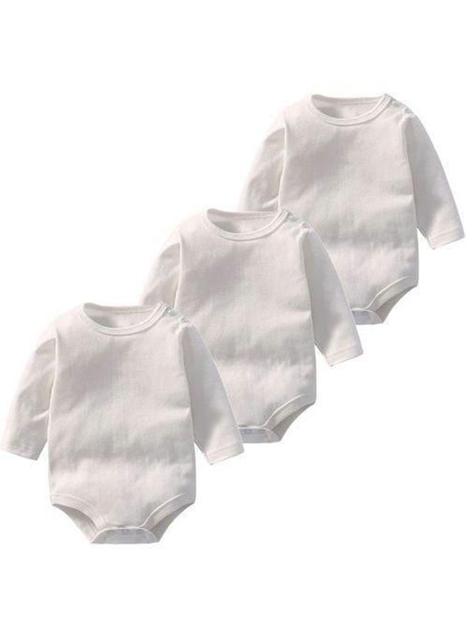 Cottonil - (3) Basic Long Sleeves Snap Closure Bodysuit - Image 1