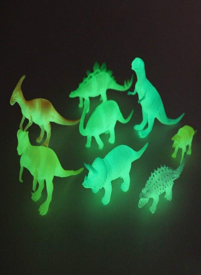 MUREN® Luminous Glow in Dark Night Light Dinosaur Mini 8 Pcs Animal Figure Gift for Kids Set-Toys & Education/Learning/Hobbies 3+ Years -Multicolor - Image 2