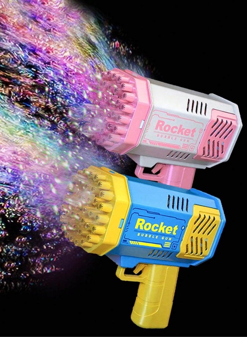 40-Hole Electric Bubble Gun – Handheld Automatic Bubble Machine with LED Lights – Fun Outdoor Party Toy for Boys & Girls – Available in Blue & Pink – Perfect for Birthdays, Gatherings, Halloween, Christmas & Summer Play (Bubble Solution & Batteries Not Included)  - Image 1
