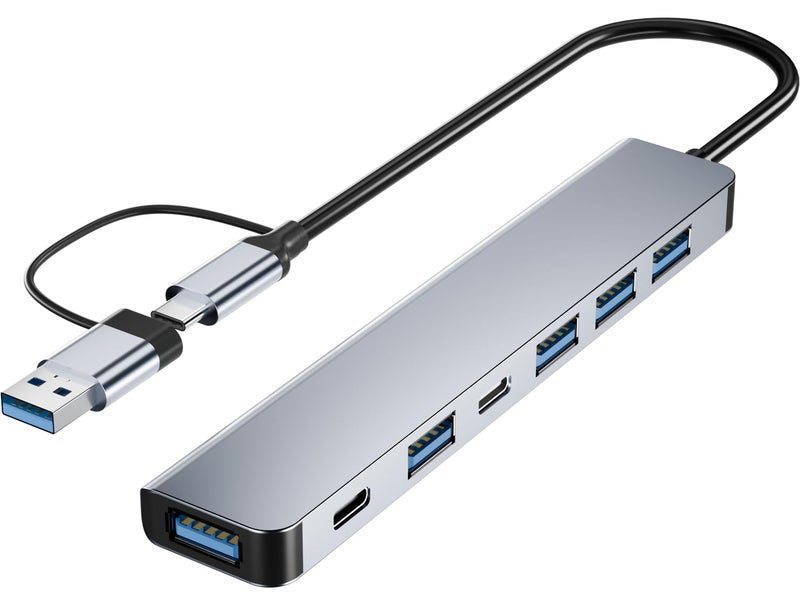 BERLAT 【Upgrade】 USB C/USB Hub, BERLAT Aluminum 7 in 1 USB C & USB Hub with USB 3.0, USB 2.0 Ports for PC/Laptops/MacBook Pro/Air/iMac/iPad and More Devices - Image 1