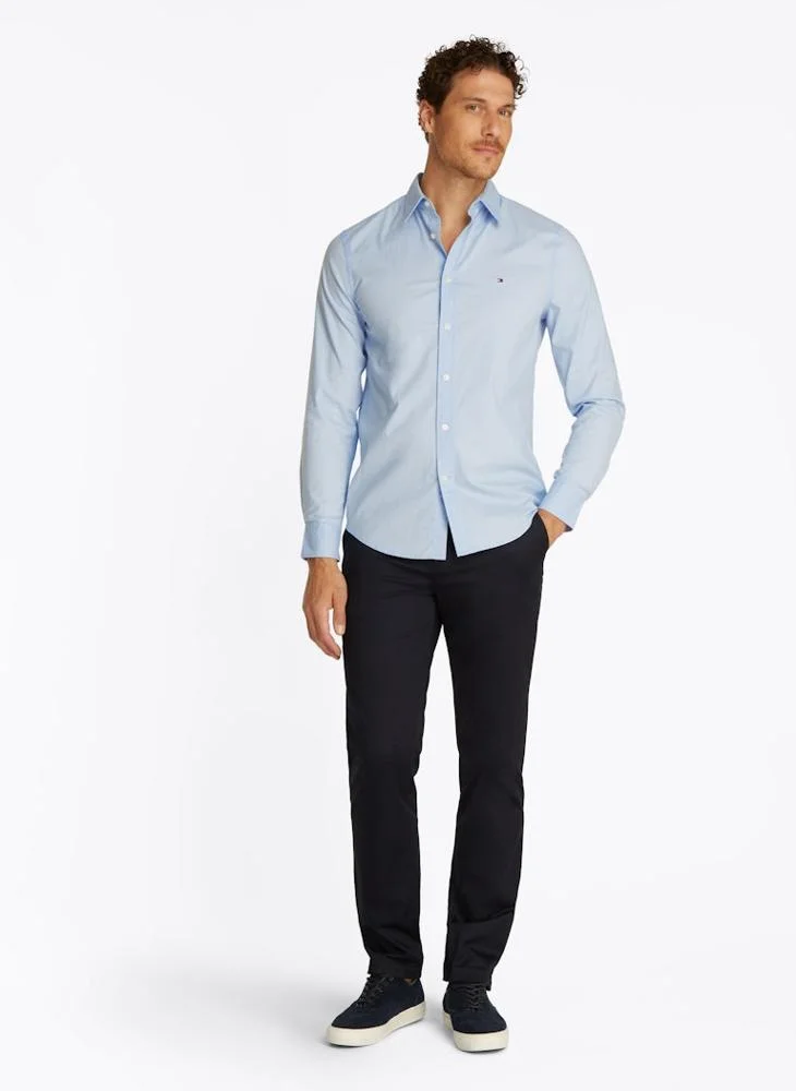 TOMMY HILFIGER Slim Flex Cotton Poplin Kent Collar Shirt