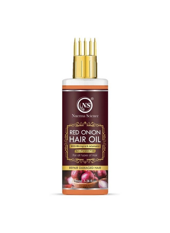 Nuerma Science - Red Onion Hair Oil With Comb Applicator For More Deep Nourishment Strong Healthy Hair (100 Ml Each Pack Of 2) 200 Ml - Image 1