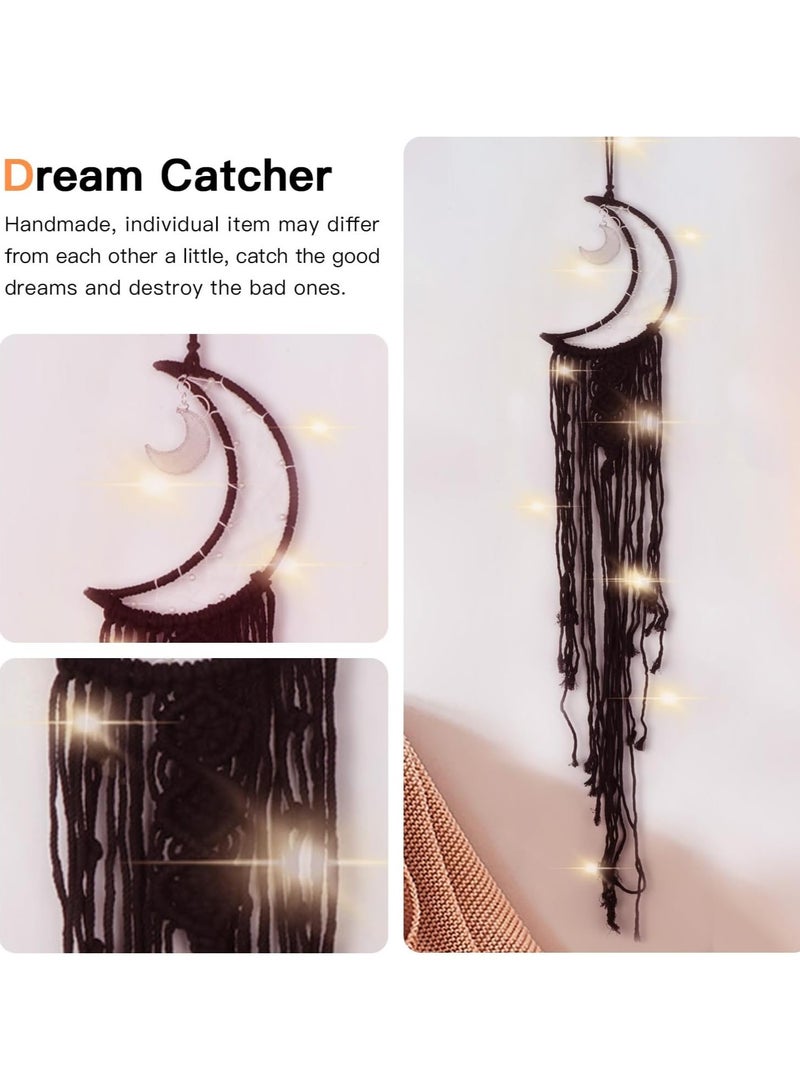 Antikiano Ramadan Black Moon Dream Catcher, Bohemian Dream Catcher, Handmade Bohemian Dream Catcher for Mom, Friends, Women, Girls, Woven Wall Hanging, Bedroom Decoration - Image 2