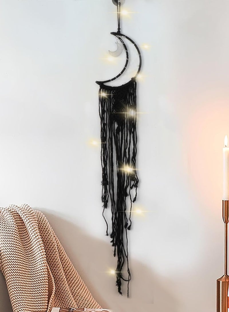Antikiano Ramadan Black Moon Dream Catcher, Bohemian Dream Catcher, Handmade Bohemian Dream Catcher for Mom, Friends, Women, Girls, Woven Wall Hanging, Bedroom Decoration - Image 1