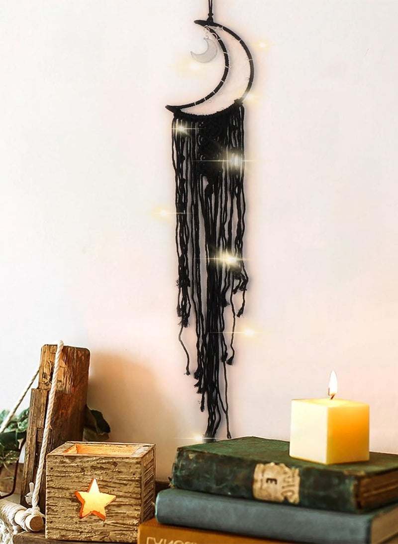 Antikiano Ramadan Black Moon Dream Catcher, Bohemian Dream Catcher, Handmade Bohemian Dream Catcher for Mom, Friends, Women, Girls, Woven Wall Hanging, Bedroom Decoration - Image 3
