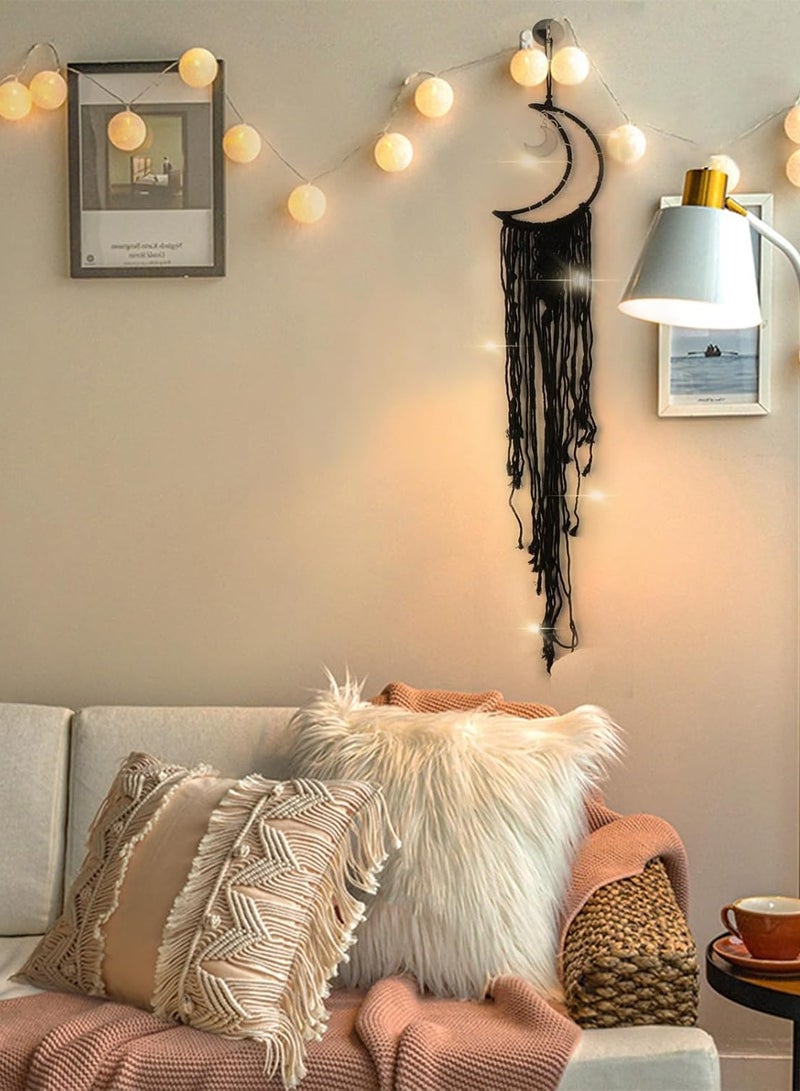 Antikiano Ramadan Black Moon Dream Catcher, Bohemian Dream Catcher, Handmade Bohemian Dream Catcher for Mom, Friends, Women, Girls, Woven Wall Hanging, Bedroom Decoration - Image 5