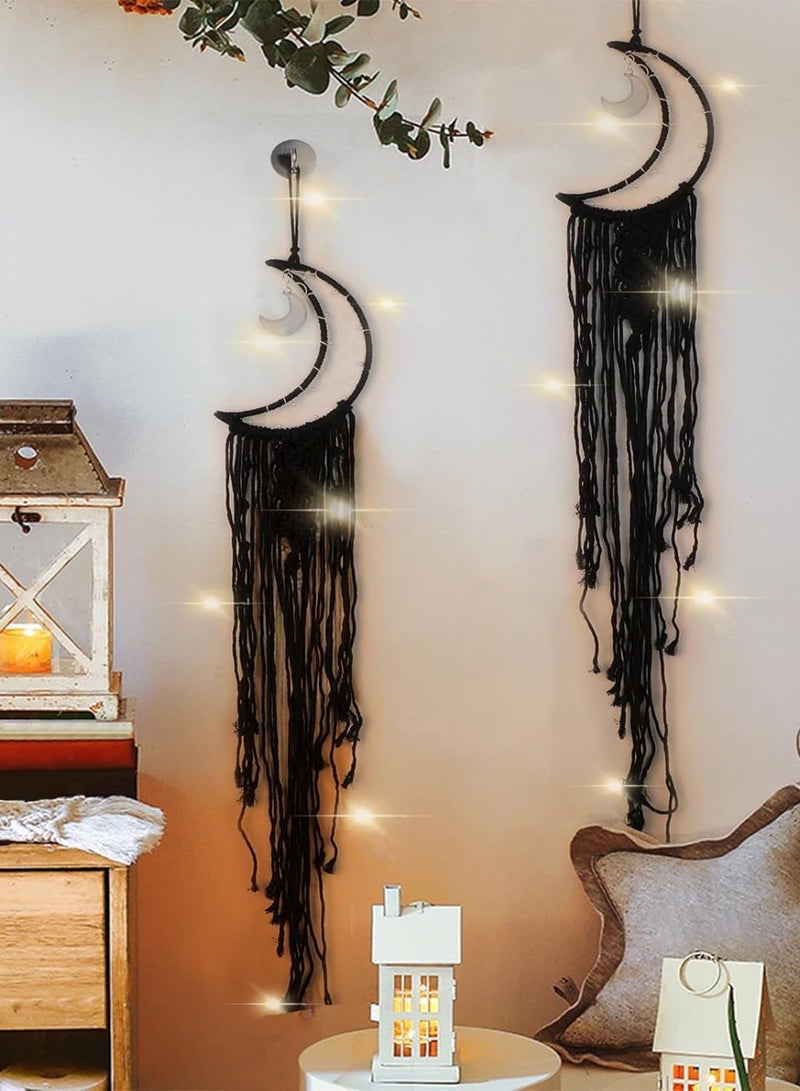Antikiano Ramadan Black Moon Dream Catcher, Bohemian Dream Catcher, Handmade Bohemian Dream Catcher for Mom, Friends, Women, Girls, Woven Wall Hanging, Bedroom Decoration - Image 4