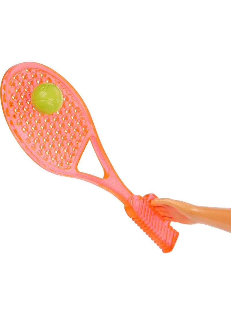 Barbie Blonde Tennis Player Doll with Chic Tennis Outfit, Racket and Ball for Ages 3 and Up - Image 5