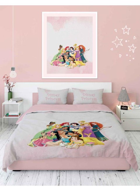 Printed Comforter Set Single Size 220x 180 cm -Multicolour